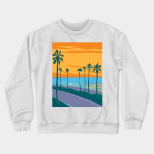 Tamarack Surf Beach in Carlsbad State Beach California WPA Poster Art Crewneck Sweatshirt